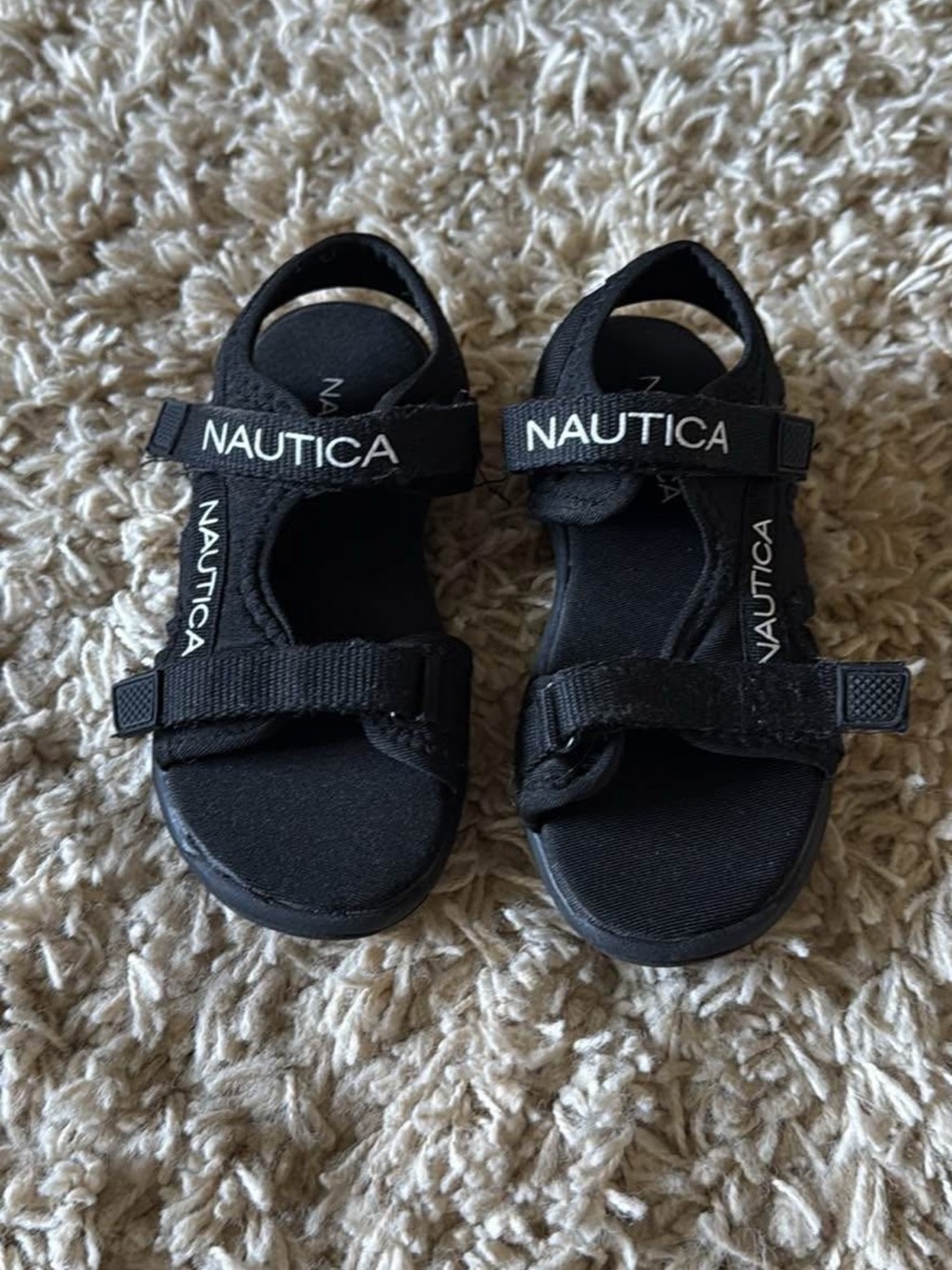 Nautica Kids Black Adjustable Sandals
